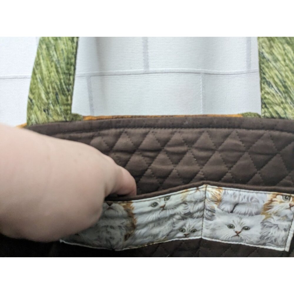 BagsByBonnie Quilted Purse w/White Kitties Cats NWOT Shoulder Bag Whimsical - Picture 14 of 16